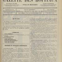 2125 - Page 2113 - Sommaire / Chronique et nouvelles scientifiques. Hôpitaux de Paris / Hôpitaux de Province / Guerre / Renseignements