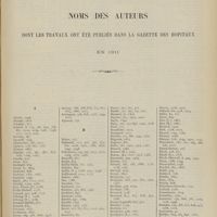 2153 - Page 2141 - Noms des auteurs dont les travaux ont été publiés dans la Gazette des hôpitaux en 1911