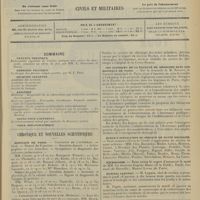 0049 - Page 41 - Sommaire / Chronique et nouvelles scientifiques. Hôpitaux de Paris / Hôpitaux de Province / Les cliniques de la Faculté de médecine dans les hôpitaux de Paris / École d’application du service de santé militaire / Nécrologie / Hôpital Laennec / Renseignements