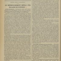 0058 - Page 50 - Notes pour l'internat. Le rétrécissement mitral pur. [Maladie de Duroziez]. (A suivre)