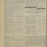 0070 - Page 62 - Chronique et nouvelles scientifiques (suite). Clinique d’accouchements et de gynécologie Tarnier / Hôpital de la Pitié / Hydrologie / Conférences sur le traitement de la syphilis / Fondation Pierre Budin / Nécrologie / Actes de la Faculté de médecine de Paris du 22 au 27 janvier 1912. Examens de doctorat / Thèses