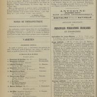 0082 - Page 74 - Jurisprudence. De la responsabilité des médecins experts. [R.-Marcel Petit] / Notes de thérapeutique. Posologie de la digitaline dans l’angine de poitrine / Variétés. Orchestre médical / Articles originaux des principales publications françaises et étrangères. Centralblatt für innere Medizin / Presse médicale / Province médicale