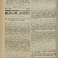 0098 - Page 90 - Bulletin bibliographique / Notes pour l’internat. Le rétrécissement mitral pur [Maladie de Duroziez]. (A suivre)