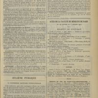 0103 - Page 95 - Chronique et nouvelles scientifiques. Renseignements / Médecins poursuivis pour infraction à la loi du 5 février 1902 sur la déclaration des maladies contagieuses / Les empoisonnements de Berlin / Le laboratoire municipal de Paris et l'analyse des échantillons / Nécrologie / Hygiène publique. La conférence sanitaire internationale / Actes de la Faculté de médecine de Paris du 29 janvier au 3 février 1912. Examens de doctorat / Thèses / Chemins de fer de Paris-Lyon-Méditerranée