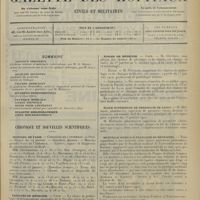 0129 - Page 121 - Sommaire / Chronique et nouvelles scientifiques. Hôpitaux de Paris / Facultés de médecine / Écoles de médecine / École supérieure de pharmacie de Nancy / Mutuelle médicale française de retraites / Société des chirurgiens de Paris