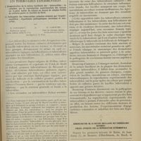 0149 - Page 141 - Revue générale. Étiologie & pathogénie des tuberculides cutanées. Les tuberculides expérimentales. I. Démonstration de la nature bacillaire des « tuberculides » cutanées, par la reproduction expérimentale des lésions sur la peau épilée du cobaye au moyen de simples frottis de cultures pures de bacilles de Koch. II. Pathogénie des tuberculides cutanées éclairée par l'expérimentation : Hypothèses pathogéniques anciennes et nouvelles ; par H. Gougerot... et G. Laroche...