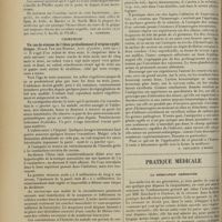 0172 - Page 164 - Analyses. Médecine. Bactériémie due au bacille de l'influenza. (E. Reiss et H. A. Gins. Münchener med. Woch... 17 oct. 1911...). [A. Lemierre] / Chirurgie. Un cas de sténose de l'iléon probablement d'origine syphilitique. (Franck Van der Bozert. Arch. of pediat., août 1911). [J. Andrieu] / Thérapeutique. L'antipyrine comme hémostatique dans les plaies des viscères. (Amante. La Medicina degli infortuni del lavoro e delle assicurazioni sociali, avril 1911). [A. Gaullieur l'Hardy] / Pratique médicale. La médication créosotée