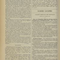 0254 - Page 246 - Médecine pratique. Le traitement de l’iléus paralytique et de la constipation rebelle par l’hormon péristaltique. [M. Lance] / Sociétés savantes. Société médicale des hôpitaux. (Séance du 9 février 1912). Deux cas d'hémophilie. Etude des réactions sanguines. Traitement par le nucléinate de soude. MM. Sicard et Gutmann / Cirrhose de Laënnec. M. F. Baudouin... / Tétanos guéri par la sérothérapie. M. Achard