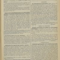 0271 - Page 263 - Sociétés savantes. Société de biologie. (Séance du 10 février 1912). Corps biréfringents dans les glandes génitales. M. F. Mulon / Le dosage des lipoïdes des organes. M. H. Iscovesco / Influence de la voie d'administration sur les doses minima mortelles et sur les doses thérapeutiques pour le chlorure de baryun. M. Maurel / La muqueuse nasale et les vers intestinaux. M. P. Bonnier / Présentation d'un appareil pour ponction veineuse. MM. Hallion et Bauer / Dégénérescence colloïde dans l'hyperplasie conjonctivale suite de trachome ancien. MM. J. Sabrazès et J. Cazaux... / Analyses. Médecine. Sur l’absorption par le gros intestin. (Diena. Archives des maladies de l’appareil digestif et de la nutrition, août 1911). [L. Babonneix] / Médecine infantile. Quelques cas anormaux de rougeole (un cas de rougeole hémorragique). (G. Baldini. Arch. de méd. des enfants, juin 1911). [L. Babonneix] / Stomatologie. Recherches expérimentales sur la stomatite mercurielle. (R. Le Blaye. Th. de Paris, 1911)