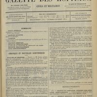 0277 - Page 269 - Sommaire / Chronique et nouvelles scientifiques. Facultés de médecine / Marine / La réforme du concours de l’agrégation / Syndicat des médecins de la Seine / Renseignements