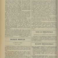 0290 - Page 282 - Variétés. Le journalisme médical français jugé par un italien / Pratique médicale. La toux et l’opium ; par M. Trabel / Notes de thérapeutique. Posologie de la digitaline dans l’hyposystolie / Bulletin bibliographique