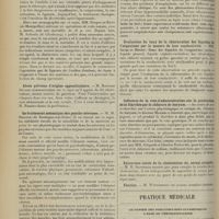 0316 - Page 308 - Académie de médecine. (Séance du 20 février 1912). Persistance du diverticule de Meckel ouvert à l'ombilic ; excision par laparotomie ; guérison. M. E. Kirmisson / Abcès pelviens d’origine appendiculaire. M. Routier / Le traitement mécanique des psycho-névroses. M. M. Sollier... / Société de biologie. (Séance du 17 février 1912). Accidents dus au 606 et anaphylaxie. MM. Lesné et Lucien Dreyfus / Evaluation du taux de la chloruration des liquides de l'organisme par la mesure de leur conductivité. MM. Javal et Boyet / Influence de la voie d'administration sur la production de la diarrhée par le chlorure de baryum / Extraction totale de la cholestérine du sérum sanguin. M. H. Iscovesco / Pratique médicale. Le danger des purgatifs dits synthétiques à base de phénolphtaléine