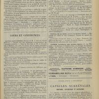 0317 - Page 309 - Pratique médicale. Le danger des purgatifs dits synthétiques à base de phénolphtaléine / Cours et conférences. Hôpital Saint-Antoine (Service de M. le Docteur Albert Mathieu) / Hôpital de la Pitié (service du Docteur Josué) / Clinique nationale des quinze-vingts / Notes pour l’internat. Capsules surrénales. Anatomie, physiologie et histologie