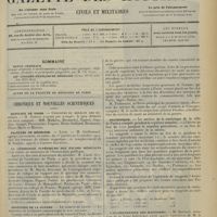 0321 - Page 313 - Sommaire / Chronique et nouvelles scientifiques. Hôpitaux de Paris / Facultés de médecine / La commission supérieure des études médicales / Ministère de la guerre / Statistique / L’incorporation des malingres / Renseignements