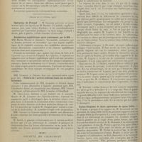 0346 - Page 338 - Sociétés savantes. Société médicale des hôpitaux. (Séance du 16 février 1912) (fin]. De l'action du sélénium A colloïdal électrique sur les adenopathies épithéliomateuses secondaires du cancer. MM. J. Thiroloix et A. Lancien / (Séance du 23 février 1912). Opération de Freund. M. Garnier / Réinfection syphilitique après traitement par le 606. MM. Belin, Milian et Amodrut / MM. Lemoine et Gérard : Théorie de l'artério-sclérose basée sur la cholestérinémie / Société de chirurgie. (Séance du 21 février 1912). Rupture du rein. M. Legueu / Suites éloignées de deux opérations de spina bifida. M. Perier
