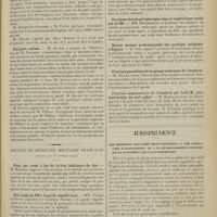 0347 - Page 339 - Société de chirurgie. (Séance du 21 février 1912). Suites éloignées de deux opérations de spina bifida. M. Perier / Paralysie radiale. M. Auvray / Société de médecine militaire française. (Séance du 15 février 1912). Plaie par arme à feu de la face inférieure du foie. M. Mercier / Une année de 606 à la garde républicaine. MM. Tersen et Dupuy / Paralysie faciale périphérique chez un syphilitique traité par le 606. MM. Debombourg et Laffort / Bourse séreuse professionnelle des cavaliers indigènes d’Algérie. M. Ouin / Fracture parcellaire de la grosse tubérosité de l'humérus. M. Billet / Fracture comminutive de l'humérus par balle M, avec destruction du nerf radial. M. Rasse / Jurisprudence. Les médecins attachés exclusivement à une compagnie d’assurances, ou à un établissement doivent-ils la patente ? Les cas d’exemption. [R.-Marcel Petit]