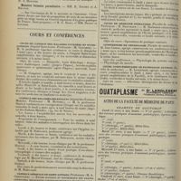 0378 - Page 370 - Académie des sciences. (Séance du 19 février 1912). Culture du bacille de Koch en milieu chimiquement défini. MM. Armand-Delille, A. Mayer, G. Schaeffer / Monstre humain parasitaire. MM. R. Toupet et A. Magnan / Cours et conférences. Cours de clinique des maladies cutanées et syphilitiques / Clinique des maladies des enfants / Clinique médicale de Saint-Antoine / Cours de médecine opératoire / Conférences de physiologie / Cours complémentaire de pathologie externe / Actes de la Faculté de médecine de Paris. Examens de doctorat