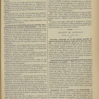 0401 - Page 393 - Sociétés savantes. Société d'études scientifiques sur la tuberculose. (Séance du 8 février 1912). Episodes méningés curables tuberculeux. M. Barbier / Le pronostic de la tuberculose par cuti-réaction, mécanisme général des réactions tuberculiniques. M. André Jousset / Tuberculose spontanée des centres nerveux chez les carnivores. M. le Professeur G. Petit... / Société de biologie. (Séance du 2 mars 1912). Nouvelles recherches sur la dose minima mortelle du chlorure de baryum donné au lapin par la voie sous-cutanée / Conservation du virus de la poliomyélite chez les animaux réfractaires à la maladie. MM. Levaditi et Danulesco / Inoculation de la scarlatine à un orang-outang. MM. Levaditi, Landsteiner et Danulesco