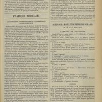 0421 - Page 413 - Sociétés savantes. Société de chirurgie. (Séance du 6 mars 1912). Ligature de la carotide primitive. M. Potherat / Pratique médicale. Le képhaldol, antinévralgique, antipyrétique, antisudorifique / Actes de la Faculté de médecine de Paris du 18 au 23 mars 1912. Examens de doctorat / Thèses