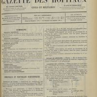 0441 - Page 433 - Sommaire / Chronique et nouvelles scientifiques. Hôpitaux de Paris / Hôpital d'Alger-Mustapha / Faculté de médecine de Paris / Ecoles de médecine / Académie des sciences / Collège de France