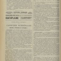 0454 - Page 446 - Articles originaux des principales publications françaises et étrangères. Wiener klinische Wochenschrift / Notes pour l'internat. Capsules surrénales. Anatomie, physiologie et histologie