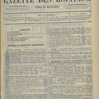 0505 - Page 497 - Sommaire / Chronique et nouvelles scientifiques. Hôpitaux de Paris / Ministère de l'Instruction publique / Guerre / Statistique / Clinique médicale infantile