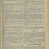 0567 - Page 559 - Chronique et nouvelles scientifiques. Écoles de médecine / École supérieure de pharmacie de Montpellier / Congrès du froid / Hygiène du travail / A. P. M. / La rue « du Docteur Budin » / Nécrologie / Chemins de fer de Paris-Lyon-Méditerranée / Actes de la Faculté de médecine de Paris du 22 au 27 avril 1912. Thèses / Bulletin bibliographique