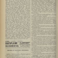 0610 - Page 602 - Revue générale. Le tétanos. Étude clinique & thérapeutique ; par M. X. Colanéri... / Chronique et nouvelles scientifiques (suite). Guerre / L'Institut médico-légal / Statistique
