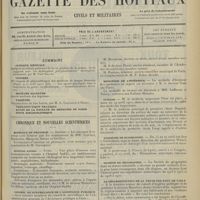 0693 - Page 685 - Sommaire / Chronique et nouvelles scientifiques. Hôpitaux de Province / Hôpital Sadiki / Conseil de surveillance de l'Assistance publique / Ministère de l'Intérieur / Guerre / Académie de Dusseldorf / Société de géographie / La réglementation de la vente des eaux de table