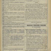 0727 - Page 719 - Chronique et nouvelles scientifiques. Prix Osiris / Le Congrès français annuel d'oto-rhino-laryngologie / Fondation d'un Institut Pasteur / Statistique / Hôpital Lariboisière / Maladies de l'estomac et leurs traitements / Actes de la Faculté de médecine de Paris du 6 au 11 mai 1912. Examens de doctorat / Thèses / Articles originaux des principales publications françaises et étrangères. Archives internationales de neurologie / Deutsche medizinische Wochenschrift / Wiener klinische Wochenschrift
