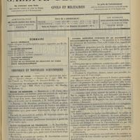 0773 - Page 765 - Sommaire / Chronique et nouvelles scientifiques. Hôpitaux de Paris / Écoles de médecine / École supérieure de pharmacie / Marine / Conseil d'hygiène publique et de salubrité du département de la Seine
