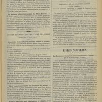 0785 - Page 777 - Sociétés savantes. Société de médecine de Paris. (Séance du 27 avril 1912). Etude urétroscopique de l'urètre (projections). M. Georges Luys / Le traitement arsenical des accidents nerveux de la syphilis. M. Maurice Faure / La méthode physiothérapique de Fliess-Bonnier. M. Klotz / Société de médecine militaire française. (Séance du 25 avril 1912). Coup de feu du thorax avec lésion du poumon et du coeur. M. Oberlé / Cals à ressort consécutifs aux fractures du péroné. M. du Bauguet / Contusion de l'abdomen. Abcès prérénal droit. Laparotomie. Guérison après fistule. M. H. Toussaint / Pratique médicale. Traitement de la diarrhée rebelle ; par M. Tomovice... (Extrait du Journal de médecine de Paris, 1911) / Livres nouveaux. Les opiomanes [mangeurs, buveurs et fumeurs d'opium], par le Docteur Roger Dupouy