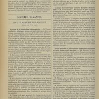 0800 - Page 792 - Médecine pratique. Accidents graves chez un jeune enfant dus à une pommade camphrée forte. [A. Gaullieur l'Hardy] / Sociétés savantes. Société médicale des hôpitaux. (Séance du 3 mai 1912). A propos de la tuberculose inflammatoire. M. Poncet / A propos de l'anévrisme aortique d'origine rhumatismale. M. Louis Rénon / Action favorable du salvarsan sur les douleurs angineuses au cours d'une ectasie aortique. MM. Decloux et Gauducheau / Avis