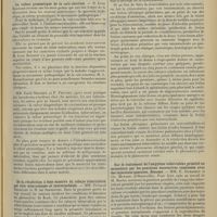 0801 - Page 793 - Sociétés savantes. Société d'études scientifiques sur la tuberculose. (Séance du 21 avril 1912). La valeur pronostique de la cuti-réaction. M. Léon Bernard / De la réinfection à dose massive du cobaye tuberculeux par voie sous-cutanée et intratrachéale. MM. Fernand Bezançon et H. de Serbonnes / Sur le traitement de l'empyème tuberculeux primitif ou secondaire par les ponctions successives combinées avec des injections gazeuses. Résumé. MM. F. Dumarest et Ch. Murard...