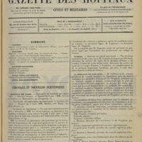 0805 - Page 797 - Sommaire / Chronique et nouvelles scientifiques. Hôpitaux de Paris / Concours de médecin de l'Assistance médicale à domicile / Collège de France / Guerre / La médaille de l'hygiène / La délivrance des médicaments toxiques