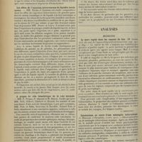 0816 - Page 808 - Sociétés savantes. Société de biologie. (Séance du 4 mai 1912). Le rôle de la rate dans l'ictère par toluylène-diamine. MM. F. Widal, P. Abrami et M. Brulé / Les effets de l'injection intraveineuse de liquides isovisqueux. MM. Roger et Garnier / A propos du rôle hémolytique de la rate normale. MM. F. Widal, P. Abrami et M. Brulé / Les centres gonostatiques bulbaires et l'aménorrhée. M. Pierre Bonnier / Ténias et tuberculose. M. Pérard / Analyses. Médecine. La mort rapide dans les cancers du foie. (M. Loeper. Arch. des mal. de l'appareil digestif et de la nutrition, sept. 1911...). [L. Babonneix] / Catatonisme au cours d'une méningite tuberculeuse. (A. Hesnard. L'Encéphale, 10 oct. 1911). [P. Camus]