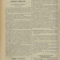 0834 - Page 826 - Congrès international contre la tuberculose (Rome, 14-20 avril 1912). Traitement de la tuberculose génitale de la femme. M. Maurice Patel... / Pratique médicale. Les douleurs post-abortum ; par M. Radal / Livres nouveaux. Lehrbuch der Kystoscopie, und stereokystophotographischer Atlas, par le Docteur Jacoby. [Léon Imbert] / Traitement de la syphilis. Mercuriaux, Iode et Iodures, Arsenicaux, Hectine, Enesol, Salvarsan (606). [Méthodes anciennes. Méthodes nouvelles], par MM. P.-L. Tissier et P. Blondin. [P. Gastinel]