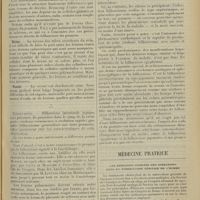 0845 - Page 837 - Un cas de bilharziose intestinale contractée à la Guadeloupe ; par MM. Courtois-Suffit..., Paul Jacquet... et Louis Géry... / Médecine pratique. Les résultats éloignés des opérations dans la tuberculose génitale de l'homme. [M. Lance]