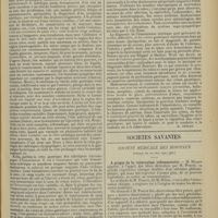 0879 - Page 871 - Médecine pratique. L'hematémèse des tabétiques. [M. Brelet] / Sociétés savantes. Société médicale des hôpitaux. [Séance du 10 mai 1912 (fin)]. A propos de la tuberculose inflammatoire. M. Milian, à l'appui des idées défendues par M. Poncet