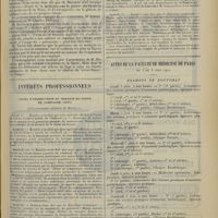 0903 - Page 895 - Chroniques et nouvelles scientifiques. Statistique / L'arrestation de M. Macaura. M. Macaura / Intérêts professionnels. Cours d'instruction du service de santé en campagne (1912). [Gouvernement militaire de Paris] / Actes de la Faculté de médecine de Paris du 3 au 8 juin 1912. Examens de doctorat