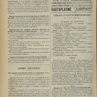0946 - Page 938 - Sociétés savantes. Société de médecine militaire française. (Séance du 23 mai 1912). Maladie de Thomsen. M. Rouget / Blessure pénétrante du thorax par coup de revolver modèle 1892. M. Ebstein / Considérations sur quelques infirmités observées au Conseil de révision de la Haute-Garonne. M. Albouze / Luxation traumatique de la hanche de type irrégulier. M. Ferraton / Livres nouveaux. VIIe Congrès international contre la tuberculose. Rome, 14-20 avril 1912. Résumés des rapports. [A. Gaullieur l'Hardy] / Actes de la Faculté de médecine de Paris du 10 au 15 juin 1912. Examens de doctorat / Thèses / Chemins de fer de Paris-Lyon-Méditerranée