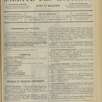0965 - Page 957 - Sommaire / Chronique et nouvelles scientifiques. Hôpitaux de Paris / Concours de médecin de l'Assistance médicale à domicile / Faculté de médecine de Paris / Facultés de médecine / Voyage d'études / Renseignements