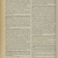 0972 - Page 964 - Sociétés savantes. Société de biologie. (Séance du 2 juin 1912). Glycosurie et hypophyse. MM. H. Claude et A. Baudouin / L'action inhibitrice pneumogastrique par la nicotine se produit encore sur le ventricule de lapin après section des fibres excito-motrices. MM. C. Pezzi et A. Clerc / Méningite et intoxication saturnine. M. Jean Camus / Morcellement des différents lipoïdes constitutifs des organes. M. Iscovesco / Société de médecine de Paris. (Séance du 25 mai 1912). Injections sous-cutanées d'huiles iodées. M. Lafay / Impuissance génitale / Nouvelle théorie pour expliquer la rétention des prostatiques. M. Cathelin / La méthode Fliess-Bonnier / Instrumentation de la haute dose dans l'injection intra-trachéale. M. Georges Rosenthal / Bains lumineux et artériosclérose. M. L. A. Amblard