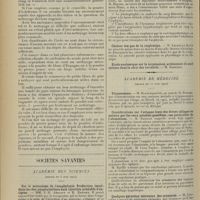 1010 - Page 1002 - L'enfumage iodé actuel. Nouvelles recherches. II. Recherches instrumentales, par P. Louge... / Sociétés savantes. Académie des sciences. (Séance du 3 juin 1912). Sur le mécanisme de l'anaphylaxie. Production immédiate du choc anaphylactique sans injection préalable d'antigène. MM. J.-E. Abelous et E. Bardier / L'anoxhémie des altitudes et son traitement par l'oxygénation hypodermique. M. Raoul Bayeux / Chaleur des gaz de la respiration. M. Lecercle / Académie de médecine. (Séance du 11 juin 1912). Trypanosome. M. Blanchard, au nom de M. Brumpt / Considérations sur l'attaque lente des divers alliages ou métaux par les eaux potables gazéifiées ; cas particulier de l'aluminium. M. Barillé / Quelques parasites nouveaux des crustacés. M. Coutière / Les rayons ultraviolets et le rôle de la lumière dans les échanges de matière et d'énergie entre animaux et végétaux. M. Daniel Berthelot