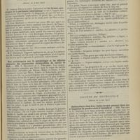 1011 - Page 1003 - Sociétés savantes. Académie de médecine (Séance du 11 juin 1912). Les rayons ultraviolets et le rôle de la lumière dans les échanges de matière et d'énergie entre animaux et végétaux. M. Daniel Berthelot / Société d'études scientifiques sur la tuberculose. (Séance du 9 mai 1912). M. Armand-Delille : Les formes anascitiques de la péritonite tuberculeuse / Note préliminaire sur la morphologie et les affinités colorantes des corpuscules chromophiles du bacille de Koch. MM. F. Bezançon et A. Philibert / Des tuberculoses osseuses à foyers multiples chez l'enfant. M. Jacques Calvé... / Société de neurologie. (Séance du 9 mai 1912). Ostéomalacie chez deux lapins soumis pendant deux ans à l'ingestion de poudre totale d'hyophyse. MM. Hallion et L. Alquier / (Séance du 6 juin 1912). Paralysie des muscles de l'épaule. M. Laignel-Lavastine
