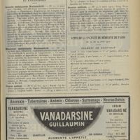 1019 - Page 1011 - Articles originaux des principales publications françaises et étrangères. Deutsche medizinische Wochenschrift / Münchener medizinische Wochenschrift / Progrès médical / Semaine médicale / Actes de la Faculté de médecine de Paris du 24 au 29 juin 1912. Examens de doctorat