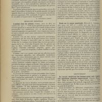 1028 - Page 1020 - Analyses. Médecine. La position génu-pectorale, signe pathognomonique de la forme dyspnéique des péricardites à gros épanchement. (Marc Frenkel. Thèse de Paris, 1911, Steinheil...) [A. Gaullieur l'Hardy] / Médecine infantile. L'asthme chez les enfants. (Comby. Arch. de Méd. des enfants, oct. 1911). [L. Babonneix] / Chirurgie. Perforation de la voûte orbitaire [suite de l'observation]. (M. Gallemaerts. Académie royale de médecine de Belgique, procès-verbal de la séance du 24 fév. 1912).[L. Gayard] / Etude sur le cancer mastitoïde. (Edward A. Schumann. Ann. surg..., juillet 1911...). [F. Gardner] / Obstétrique. De l'avenir obstétrical des femmes ayant subi l'opération césarienne classique conservatrice. (Charles Marioton. Thèse de Paris, 1911. Vigot frères...)