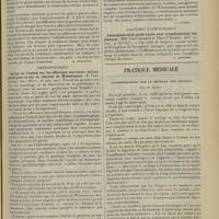 1029 - Page 1021 - Analyse. Obstétrique. De l'avenir obstétrical des femmes ayant subi l'opération césarienne classique conservatrice. (Charles Marioton. Thèse de Paris, 1911. Vigot frères...). [M. Delestre] / Thérapeutique. Action de l'énésol sur les affections nerveuses métasyphilitiques et sur la réaction de Wassermann. (E. Frey. Berliner klin. Woch., 26 juin 1911...). [L. Gayard] / Anatomie pathologique. Leucoplasie de la corde vocale avec transformation néoplastique. (MM. Paul Laurens et Marcel Nathan. Bull. soc. anat...). [L. Alquier] / Pratique médicale. Considérations sur le sevrage des enfants ; par M. Bouhey