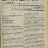 1045 - Page 1037 - Sommaire / Chronique et nouvelles scientifiques. Hôpitaux de Paris / Écoles de médecine / Guerre / Un Congrès médical à Plombières / Critique scientifique et diffamation / Nécrologie