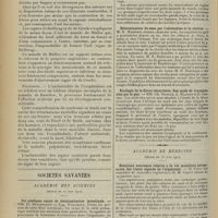 1050 - Page 1042 - De l'exophtalmie unilatérale dans la maladie de Basedow ; par MM. G. Worms... et A. Hamant... / Sociétés savantes. Académie des sciences. (Séance du 10 juin 1912). Sur quelques essais de désintoxication intestinale. MM. El. Metchnikoff et Eug. Wollmann / Détermination du sexe par l'adrénaline et la choline. M. R. Robinson / Etiologie de la fièvre récurrente. Son mode de transmission par le pou. MM. Ch. Nicolle, L. Blaizot et E. Conseil / Académie de médecine. (Séance du 18 juin 1912). Résultats nouveaux relatifs à la vie manifeste permanente des tissus séparés de l'organisme. M. Pozzi, expériences de M. Carrel / Greffe osseuse pour une pseudarthose ancienne du col du fémur. M. Delbet